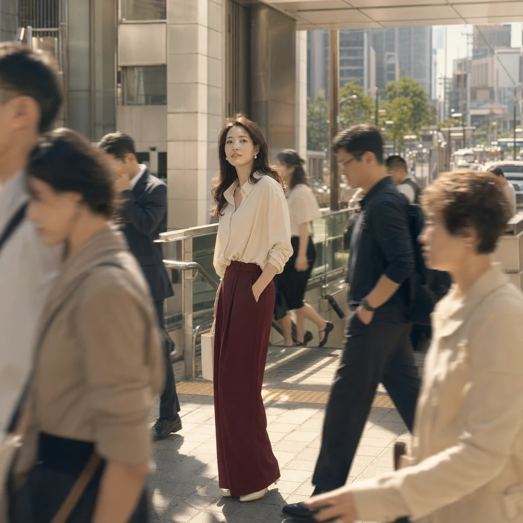 정오의 서울 지하철 출구와 흐릿하게 지나가는 사람들 — 점심시간을 활용하는 직장인의 실제 풍경